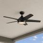 VENTILADOR DE TECHO FUJI 52" PARA EXTERIOR CON LED INTEGRADO NEGRO