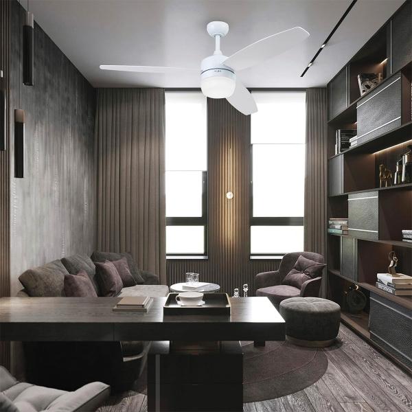 VENTILADOR DE TECHO ELISEO 52" PARA INTERIOR CON LED INTEGRADO BLANCO
