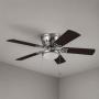 VENTILADOR DE TECHO LOW PROFILE 52" PARA INTERIOR CON LED INTEGRADO NÍQUEL