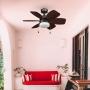VENTILADOR DE TECHO LOMBARDO 30" PARA INTERIOR CON LED INTEGRADO BRONCE