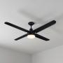 VENTILADOR DE TECHO RAFAGA 56" PARA EXTERIOR CON LED INTEGRADO NEGRO