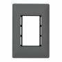 PLACA DE PARED DE 3 MÓDULOS GRIS OSCURO MATE