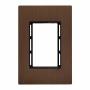 PLACA DE PARED DE 3 MÓDULOS BRONCE CEPILLADO