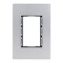 PLACA DE PARED DE 3 MÓDULOS CRISTAL PLATA