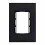 PLACA DE PARED DE 3 MÓDULOS ALUMINIO NEGRO CEPILLADO