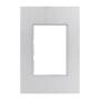PLACA DE PARED DE 3 MÓDULOS ALUMINIO PLATA CEPILLADO