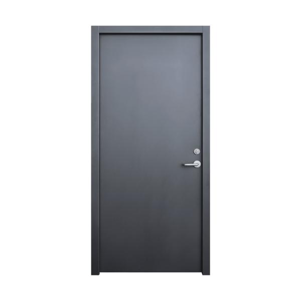 PUERTA EXTERIOR MULTIUSOS REFORZADA 2 PASADORES 95 X 213 CM IZQUIERDA GRIS LÁMINADO