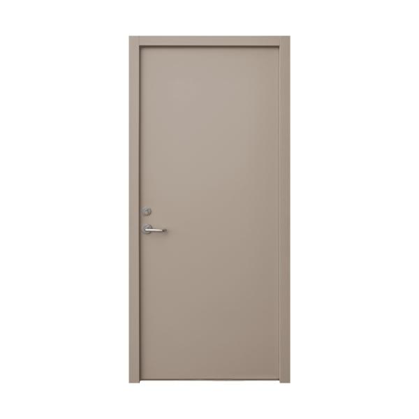 PUERTA EXTERIOR MULTIUSOS REFORZADA 2 PASADORES 95 X 213 CM DERECHA BEIGE LÁMINADO