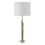 LAMPARA DE MESA DORADA CON PANTALLA BLANCA