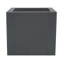 MACETA DE POLIETILENO CÚBICA MEDIANA GRIS 40 CM PARA EXTERIOR