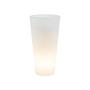 MACETA DE POLIETILENO CÓNICA MEDIANA NATURAL 29 CM CON LUZ PARA EXTERIOR