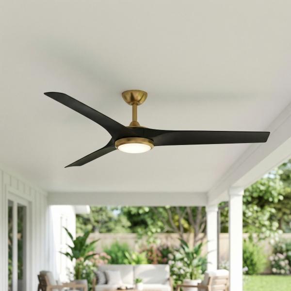 VENTILADOR DE TECHO SANSRA 60" LED INTEGRADO PARA INTERIOR/EXTERIOR LATÓN