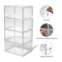 SET DE 6 CAJAS DE PLÁSTICO 6 LITROS TRANSPARENTE / NEGRO