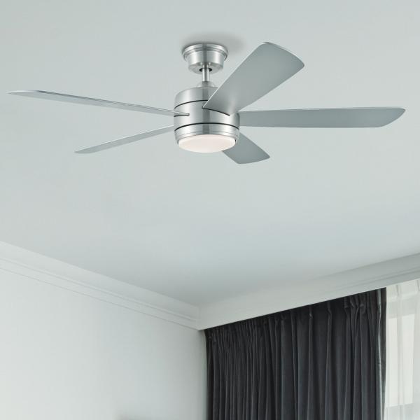 VENTILADOR DE TECHO AVERLY 52" LED INTEGRADO PARA INTERIOR NÍQUEL