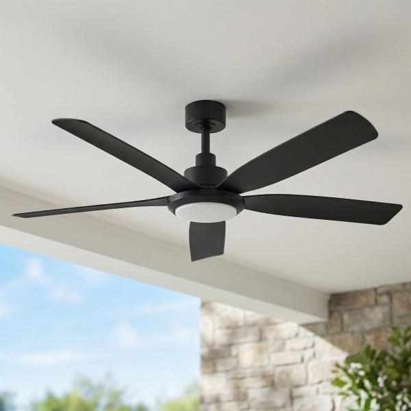 VENTILADOR DE TECHO AMAIA 56" LED INTEGRADO PARA INTERIOR/EXTERIOR NEGRO