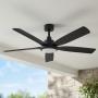VENTILADOR DE TECHO AMAIA 56" LED INTEGRADO PARA INTERIOR/EXTERIOR NEGRO