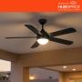 VENTILADOR DE TECHO MORLAND 52" INTELIGENTE FUNCIONA CON HUBSPACE PARA INTERIOR/EXTERIOR NEGRO