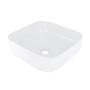 LAVABO PARA BAÑO DE SOBREPONER BLANCO CUADRADO 38.5 X 38.5 CM PARA MONOMANDO ALTO
