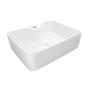 LAVABO PARA BAÑO DE SOBREPONER BLANCO RECTANGULAR 48 X 37.5 CM PARA MONOMANDO CORTO