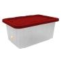 CAJA ORGANIZADORA USO RUDO 102 L PLÁSTICO TAPA ROJA CON JALADERAS