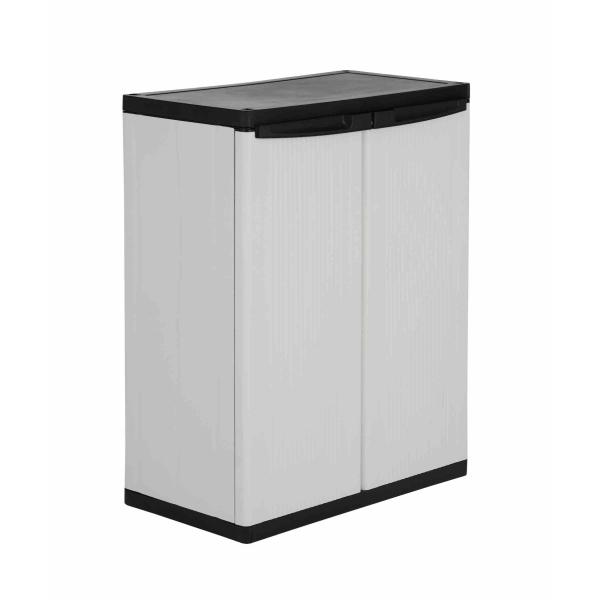 GABINETE ORGANIZADOR SÓLIDO 27 L PLÁSTICO GRIS APILABLE