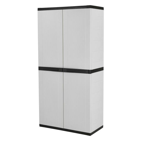 GABINETE ORGANIZADOR SÓLIDO 25 L PLÁSTICO GRIS CON PUERTAS