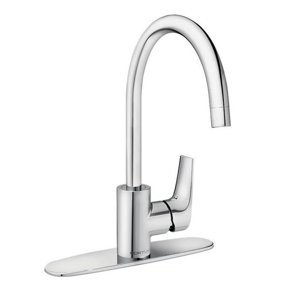 LLAVE PARA FREGADERO MONOMANDO CROMO CUELLO ALTO 12" CUERPO LATÓN