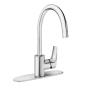 LLAVE PARA FREGADERO MONOMANDO CROMO CUELLO ALTO 12" CUERPO LATÓN