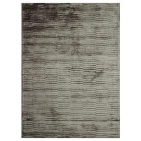 TAPETE PARA SALA VISCOSA 120 X 170 CM GRIS OSCURO ELEGANCIA ARTESANAL