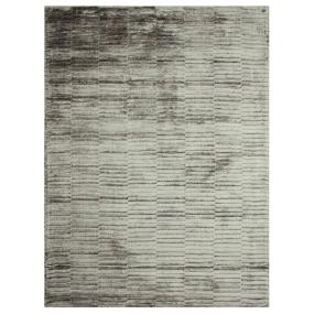 TAPETE PARA SALA VISCOSA 120 X 170 CM PLATA HECHO A MANO