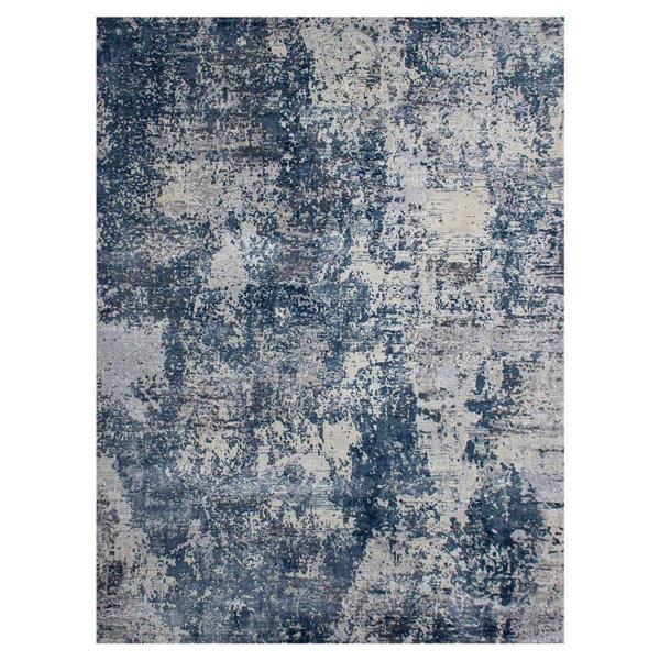 TAPETE PARA SALA POLIPROPILENO Y POLIÉSTER 240 X 340 CM AZUL DISEÑO CLÁSICO Y RESISTENTE