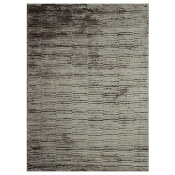 TAPETE PARA SALA VISCOSA 160 X 230 CM PLATA HECHO A MANO