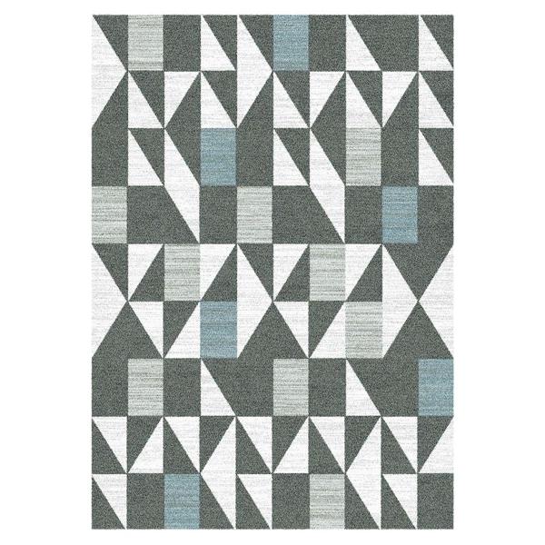 TAPETE PARA SALA POLIPROPILENO 160 X 230 CM AZUL GEOMÉTRICO SUAVE AL TACTO