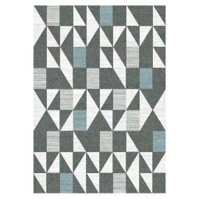 TAPETE PARA SALA POLIPROPILENO 120 X 170 CM AZUL GEOMÉTRICO SUAVE AL TACTO