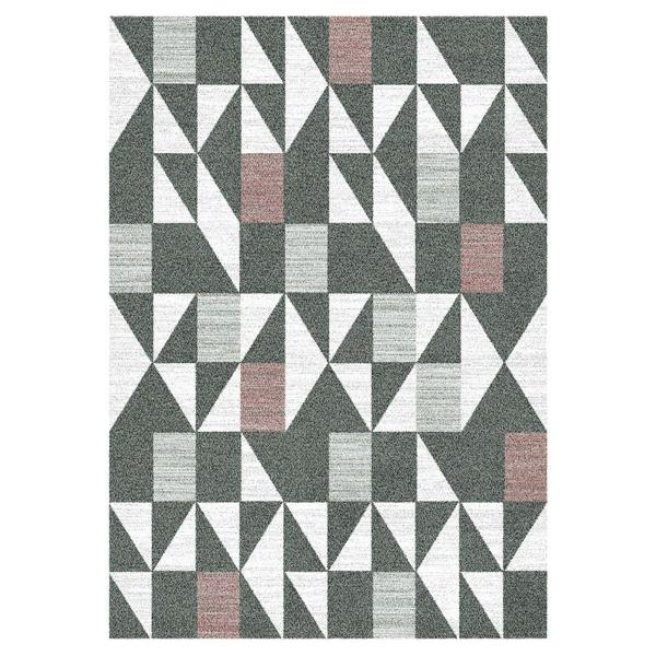 TAPETE PARA SALA POLIPROPILENO 160 X 230 CM ROJO GEOMÉTRICO SUAVE AL TACTO