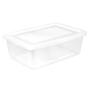 CAJA ORGANIZADORA TRANSPARENTE 11.4 L PLÁSTICO TAPA BLANCA APILABLE