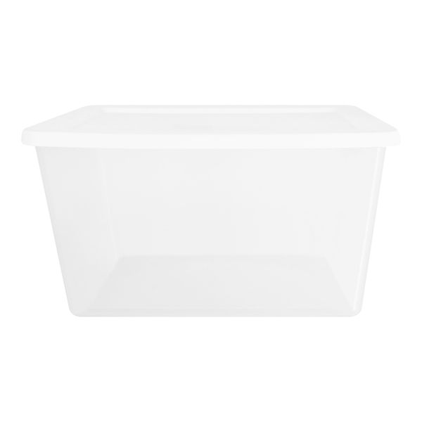 CAJA ORGANIZADORA TRANSPARENTE 55 L PLÁSTICO TAPA TRANSPARENTE