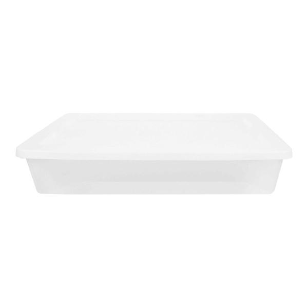 CAJA ORGANIZADORA TRANSPARENTE 39 L PLÁSTICO TAPA BLANCA APILABLE