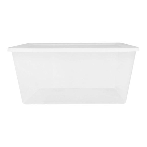 CAJA ORGANIZADORA TRANSPARENTE 85 L PLÁSTICO TAPA BLANCA APILABLE