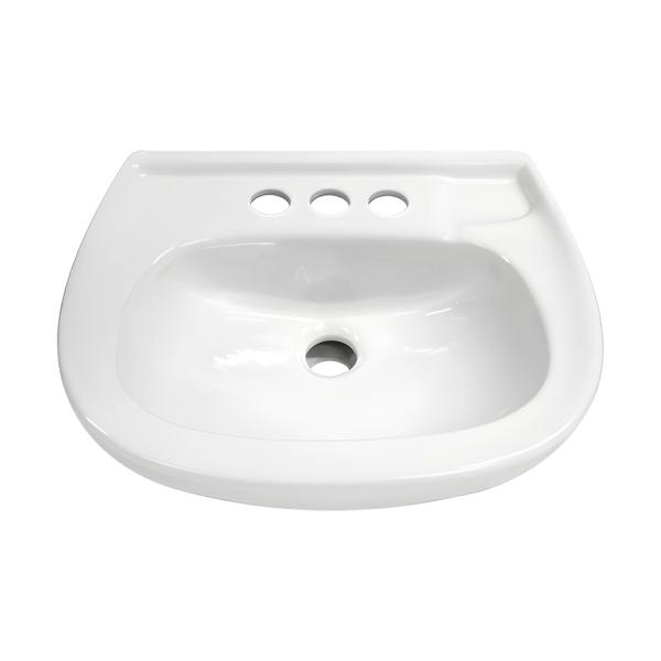 LAVABO PARA BAÑO EMPOTRAR BLANCO 43.18 X 35.56 CM PARA MEZCLADORA DE 4"