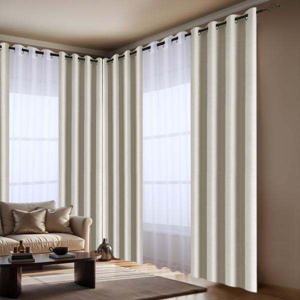 CORTINA BLACKOUT POLIÉSTER 228.6 X 127 CM BEIGE 4 PIEZAS