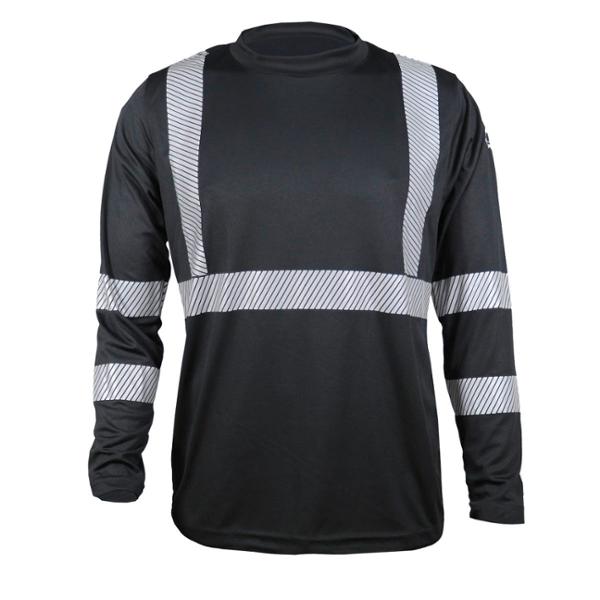 CAMISA NEGRA MANGA LARGA CON REFLEJANTE DE ALTA VISIBILIDAD TALLA MD