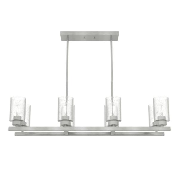 LÁMPARA COLGANTE LINEAR HARTLAND DE 8 FOCOS PLATA