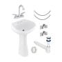 LAVABO PARA BAÑO CON PEDESTAL BLANCO 50.8 X 29.2 X 83.2 CM CON MEZCLADORA