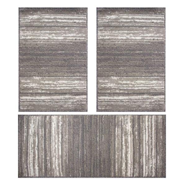 TAPETE PARA SALA POLIPROPILENO 50 X 80 CM SHIRAZ GRIS DE FÁCIL MANTENIMIENTO