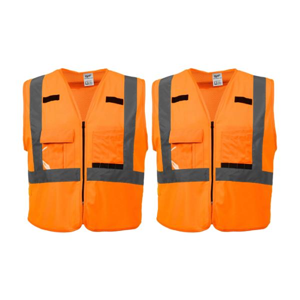 COMBO DE DOS CHALECOS DE SEGURIDAD DE ALTA VISIBILIDAD CLASE 2 TALLA L/ XL