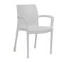 SILLA DE JARDÍN APILABLE BALI PLÁSTICO BLANCO 6 PIEZAS