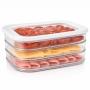 SET 3 CONTENEDORES APILABLES DE PLÁSTICO Y SILICÓN TRANSPARENTE PARA CARNES FRÍAS