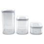 SET 3 CONTENEDORES HERMÉTICOS PET TRANSPARENTE Y BLANCO