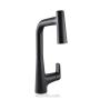 LLAVE PARA FREGADERO MONOMANDO NEGRO MATE CUELLO EXTRAÍBLE 14" AHORRADORA